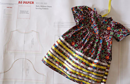 Baby & Todder Ribbon Dress Sewing Pattern with VIDEO TUTORIAL